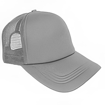 Trucker Cap with White Front and Mesh Back for Solvent Printing, Light Grey