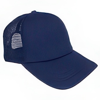 Trucker Cap with White Front and Mesh Back for Solvent Printing, Navy Blue