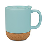 Color mug with lid and cork bottom for sublimation