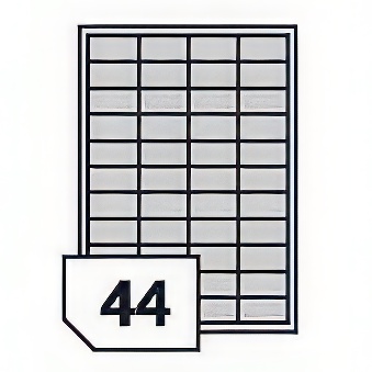 Samoprzylepne etykiety papierowe do wszystkich rodzajów drukarek - 44 etykiety na arkuszu, wymiary etykiety - 48,5 x 25,4 mm