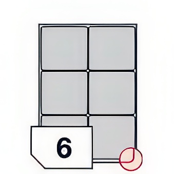 Self-adhesive paper labels rounded corners for all types of printers- 6 labels on a sheet