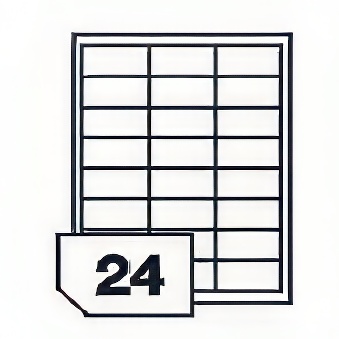 Self-adhesive paper labels for all types of printers- 24 labels on a sheet, 64,6 x 33,8 mm