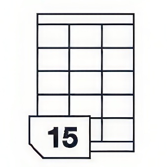 Self-adhesive paper labels for all types of printers- 15 labels on a sheet, 70 x 50,8 mm