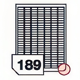 Self-adhesive paper labels,rounded corners for all types of printers - 189 labels on a sheet