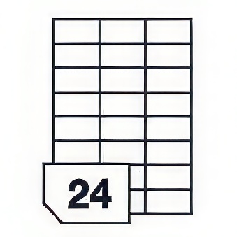 Self-adhesive labels for all types of printers- 24 labels on a sheet, 70 x 37 mm