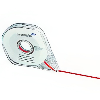 Self adhesive divider red tape for planning boards 2,5 mm x 16 m