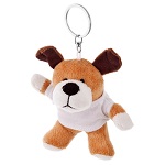 Key ring plushy dog with t-shirt for overprint