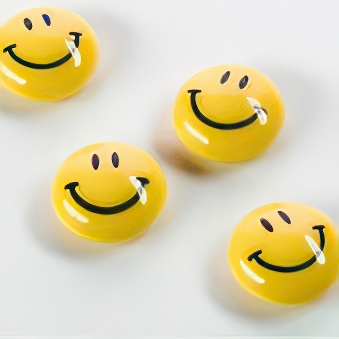 Spherical magnets, happy faces smile