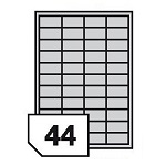 Self-adhesive glossy white labels for laser printers and copiers - 44 labels on a sheet