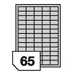 Self-adhesive, translucent polyester film labels for laser printers and copiers - 65 labels on a sheet