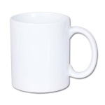 Polymer unbreakable mug for sublimation 3D overprint - white (diameter 8,2cm / height 9,5cm)