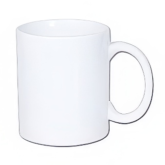 Polymer unbreakable mug for sublimation and engraving - white, white, 330 ml