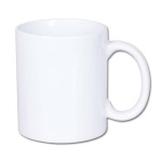 Polymer unbreakable mug for sublimation and engraving - white
