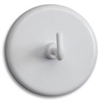 Power magnet with hook - white (diameter 47 mm) 5 pcs.