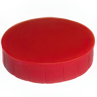 Magnesy tablicowe biurowe okrągłe - czerwone 24 mm