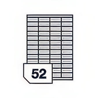 Self-adhesive labels for all types of printers- 52 labels on a sheet, 52,5 x 21,2 mm