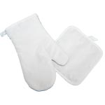 Kitchen and oven glove for sublimation white set 17x24,5 cm