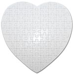 Puzzle do sublimacji w kształcie serca - 75 elementów 19x19 cm