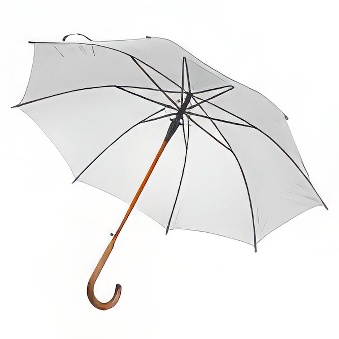 Parasol z drewnianą rączką do sublimacji biały, średnica - 105 cm