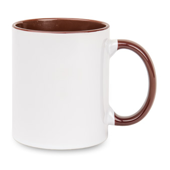 Sublimation Mug - Coloured Inner and Handle brown, 330 ml