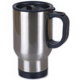 Thermal mug for engraving, sublimation, silver, 14.5 cm, 410 ml