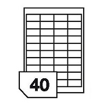 Self-adhesive glossy white labels for laser printers and copiers - 40 labels on a sheet