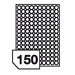 Self-adhesive glossy white labels for laser printers and copiers - 150 labels on a sheet