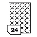 Self-adhesive polyester film labels for inkjet printers - 24 labels on a sheet