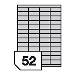 Self-adhesive, translucent polyester film labels for laser printers and copiers - 52 labels on a sheet