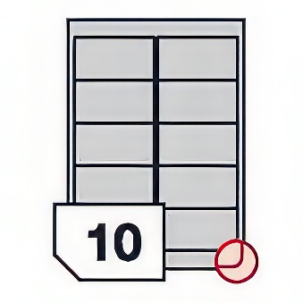 Self-adhesive Translucent Film Labels Rounded Corners for Laser Printers and Copiers - 10 Labels on a Sheet