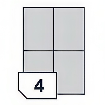Self-adhesive Translucent Film Labels for Laser Printers and Copiers - 4 Labels on a Sheet