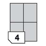 Self-adhesive, translucent polyester film labels for laser printers and copiers - 4 labels on a sheet