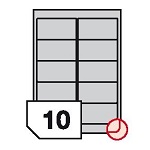 Self-adhesive polyester film labels rounded corners for laser printers and copiers - 10 labels on a sheet