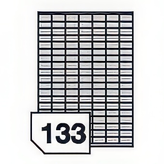 Metallized Self-adhesive Film Labels for Laser Printers and Copiers - 133 Labels on a Sheet