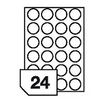 Self-adhesive polyester film labels for laser printers and copiers - 24 labels on a sheet