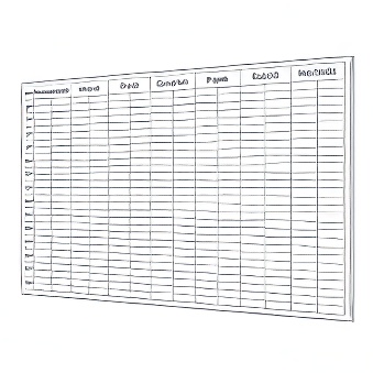 Planer tygodniowy z podziałem na godziny biały - tablica suchościeralna magnetyczna 100 x 120 cm