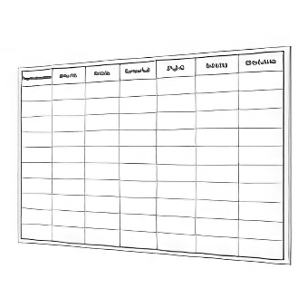 Planer tygodniowy biały - tablica suchościeralna magnetyczna 100 x 120 cm