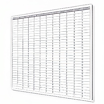 Tablica suchościeralna magnetyczna do planowania roku, lakierowana, 120 x 200 cm