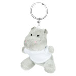 Key ring plushy hippo with t-shirt for printing