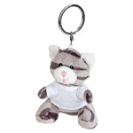 Key ring plushy cat with t-shirt for printing