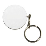 Round key chain for sublimation overprint