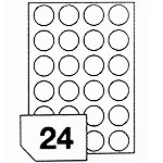 Self-adhesive glossy white photo labels for inkjet printers - 24 labels on a sheet