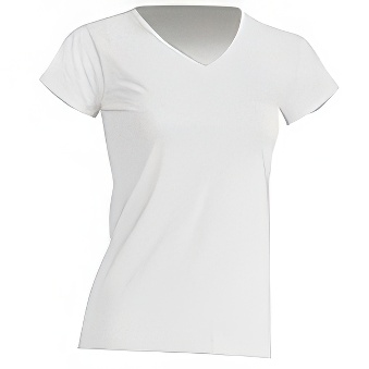 T-shirt V-Neck for printing Colour: white Size: L