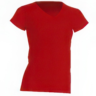 T-shirt V-Neck for printing Colour: red Size: M