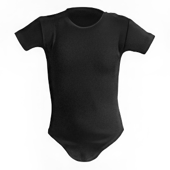 Baby body black for printing 9m