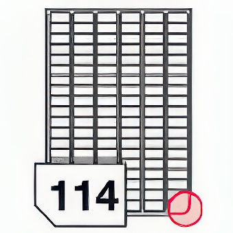 Self-adhesive paper labels rounded corners for all types of printers- 114 labels on a sheet