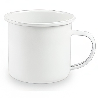 Enamel Steel Sublimation Mug - White Rim, 500 ml