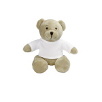 Beige teddy bear with T-shirt suitable for sublimation