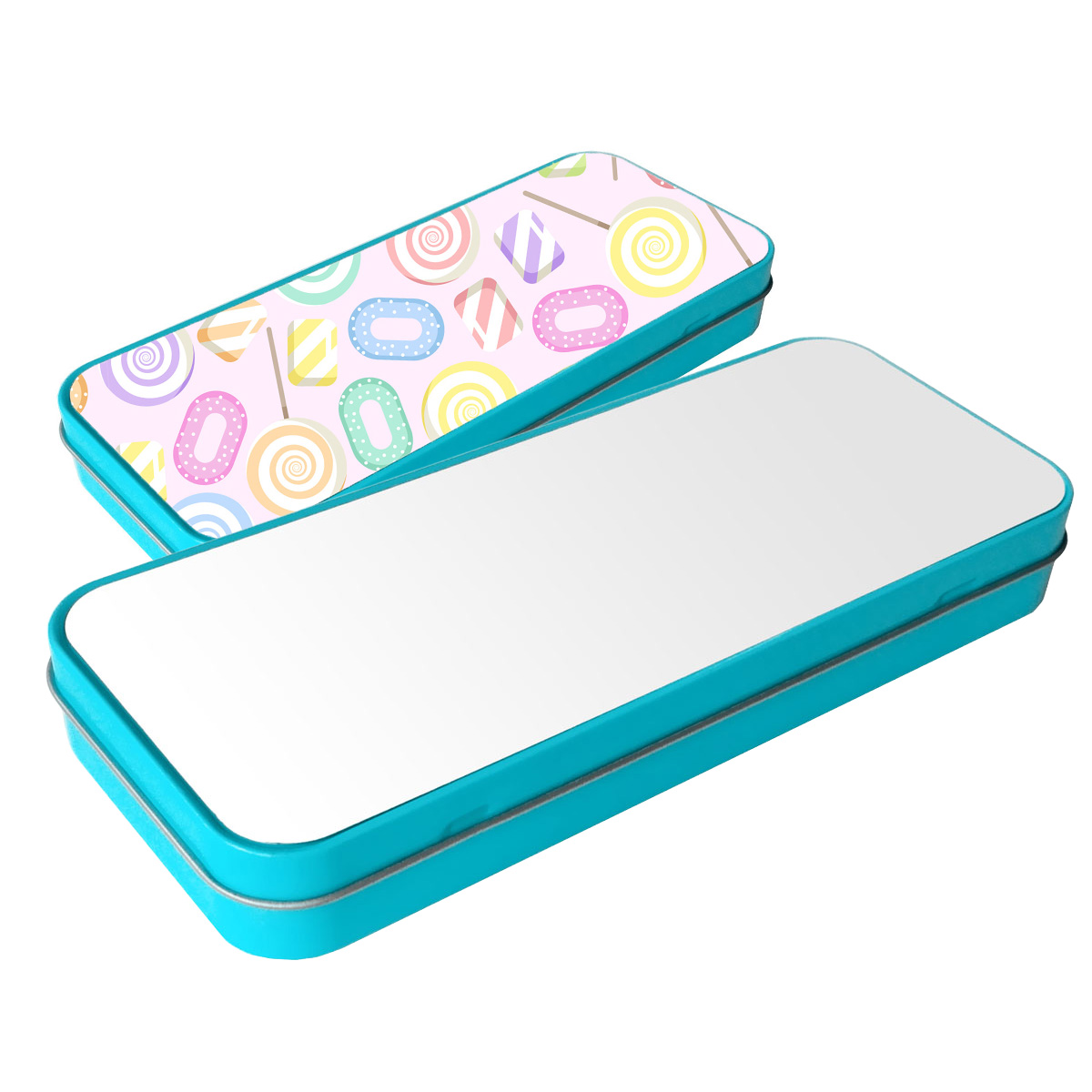 Metal pencil case for sublimation blue 7,7x18,7 cm
