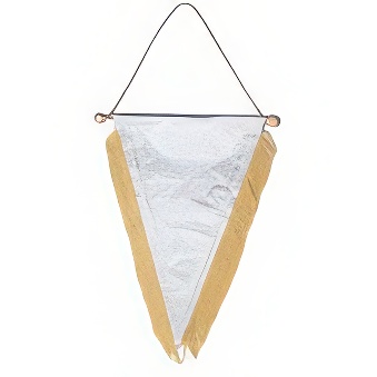 Triangular pennant with gold fringes for sublimation 18x27 cm - 25 pcs